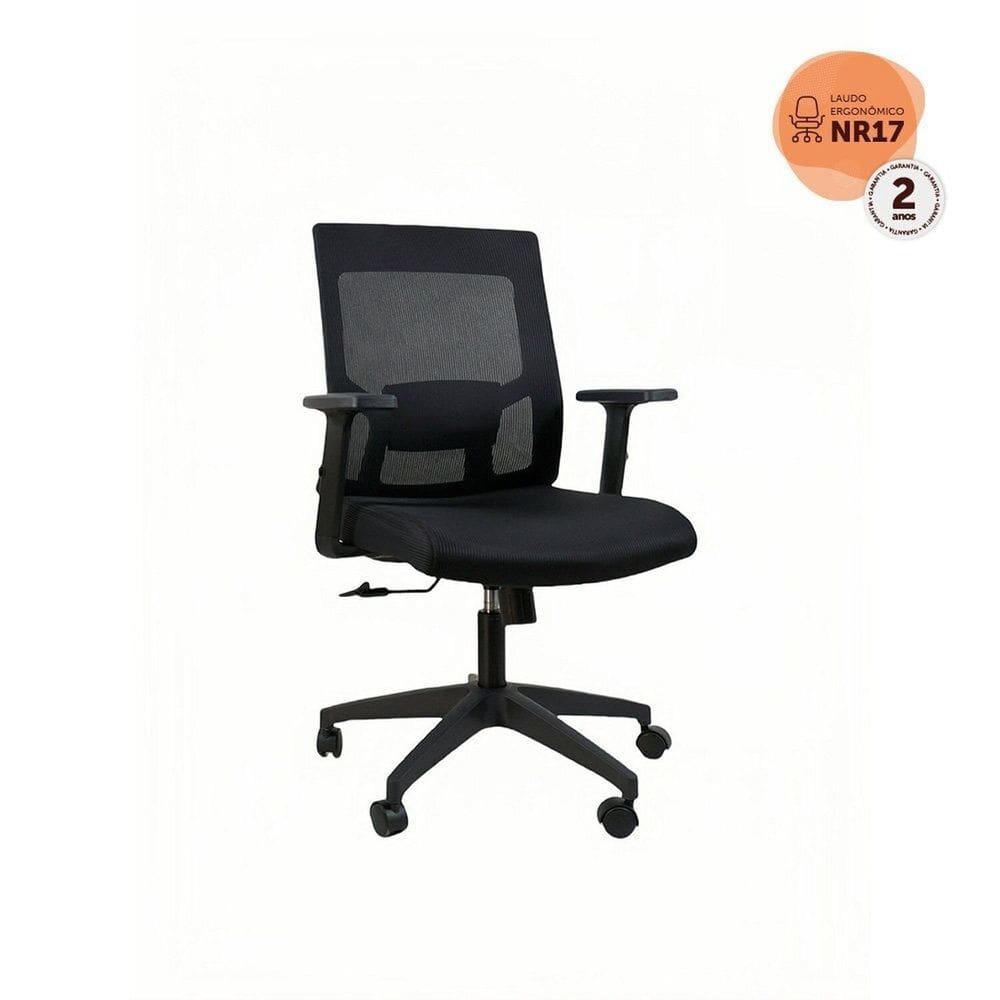 Cadeira para Escritório Diretor Giratória Dakota Preto
