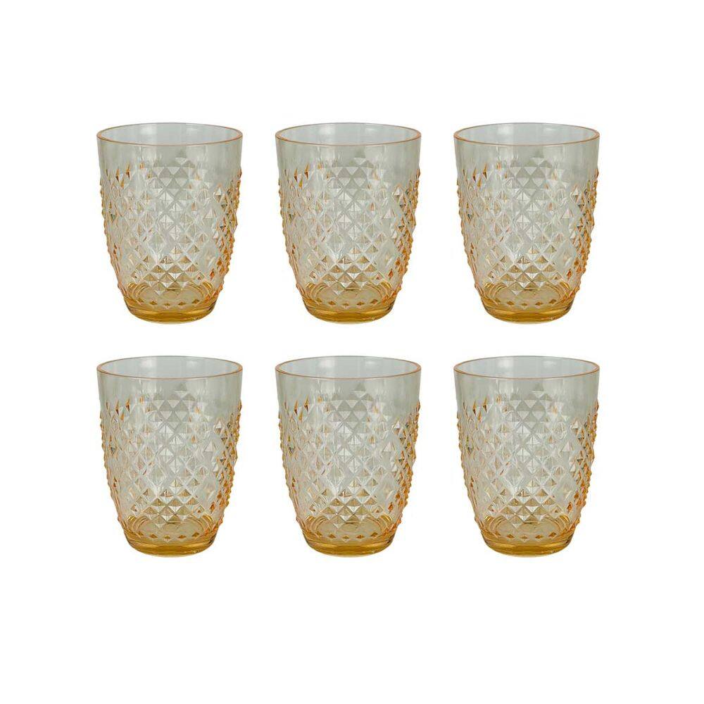 Conjunto 6 Copos de Acrílico Âmbar 11,5cm RJW0007 BTC