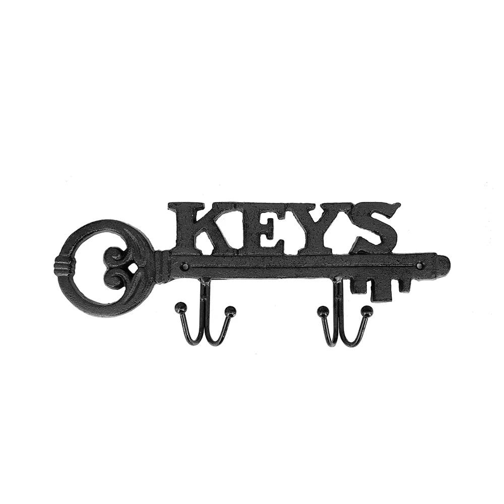 Peça Decorativa Porta Chaves para Parede em Ferro Preto 33cm XY0174 BTC