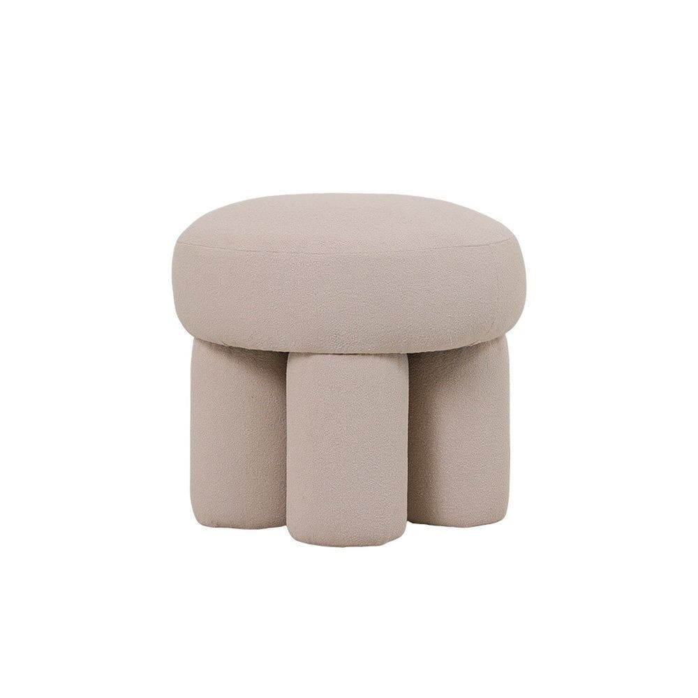 Puff para Sala de Estar Bouclê Conexão Cinza