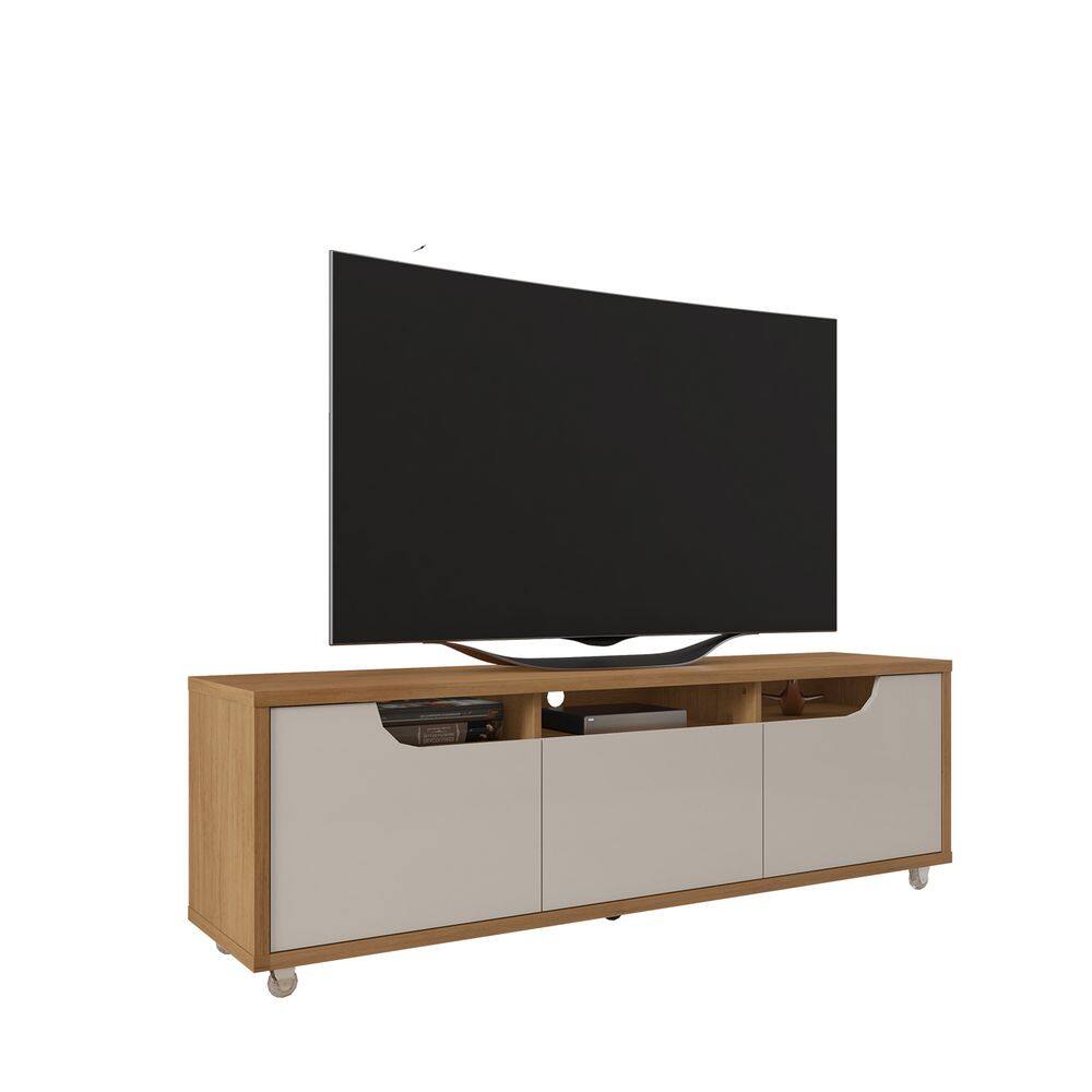 Rack para TV Jersey 1.60 Cedro com Off White - Móveis Casa D