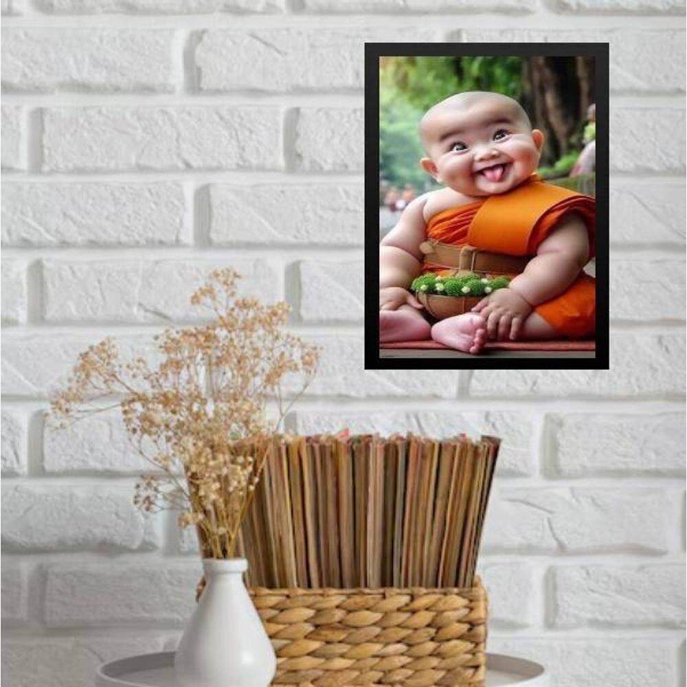 Quadro Decorativo Buda Neném Atrevido 33X24Cm