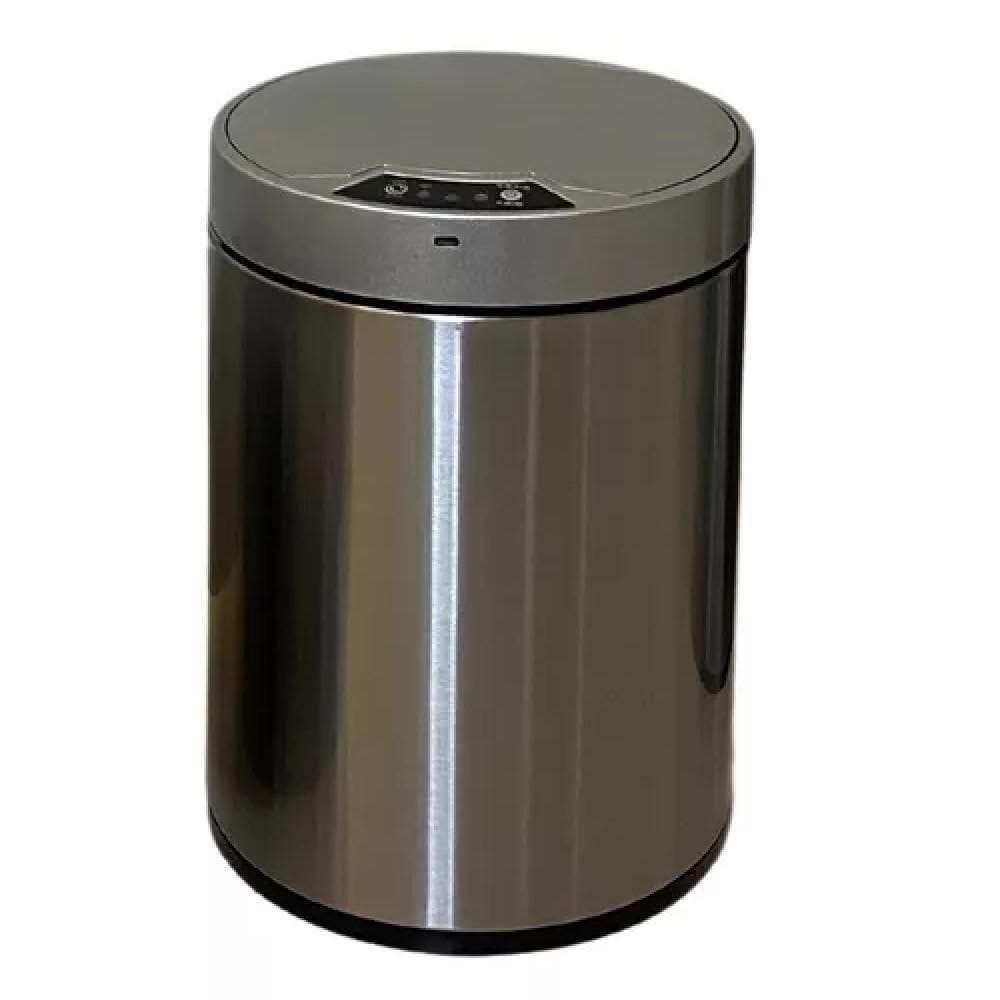 Lixeira Automática Com Sensor 12 Litros Inox Polido Grande Cabo Usb Com Cesto Removível Luxo Recarregável