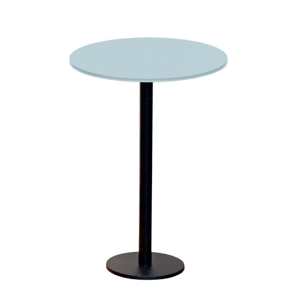 Mesa Pisa Beta Bistrô Fratini 107,50cm (A) Disco Redondo Preto Tampo MDP Redondo Cinza 80cm (L)