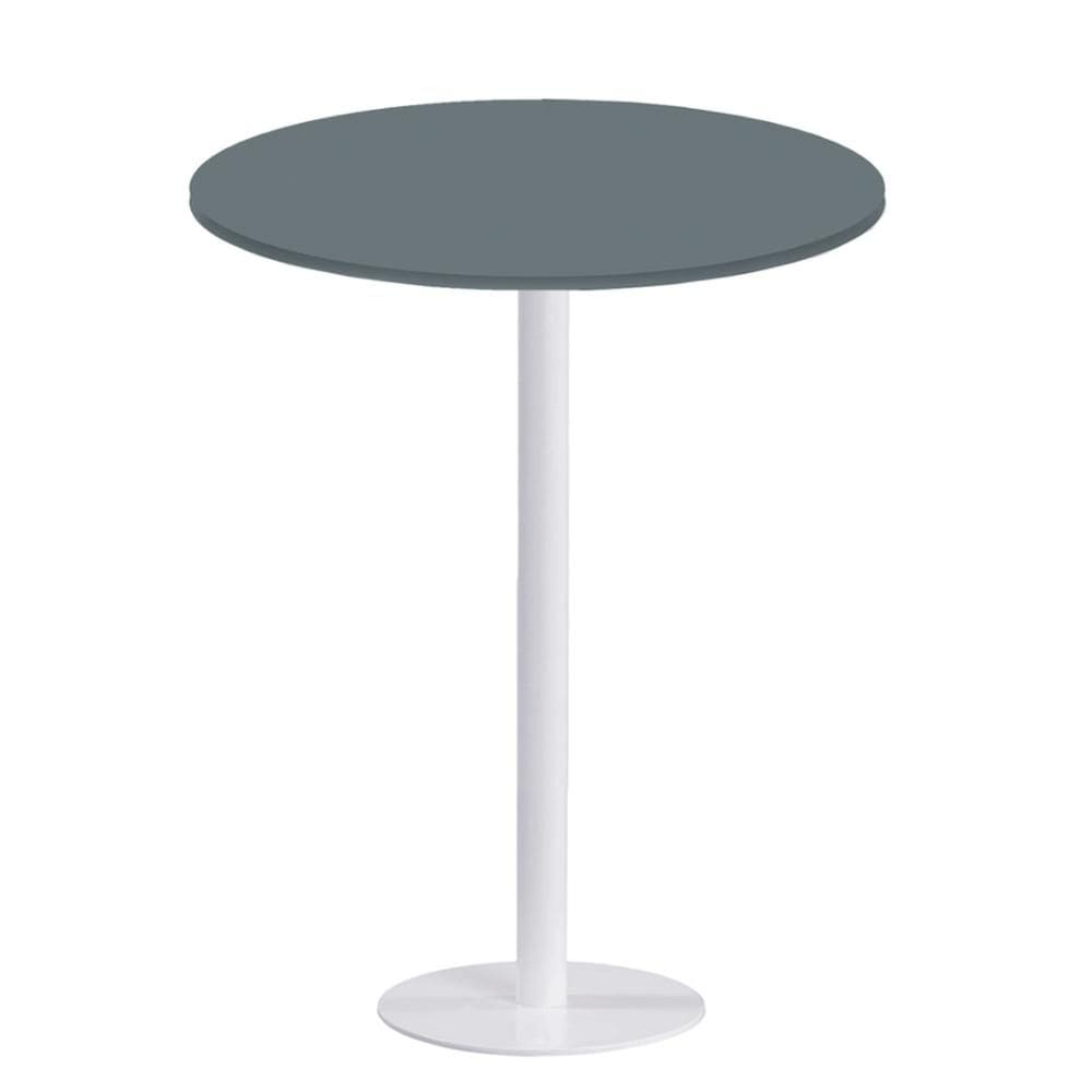Mesa Pisa Beta Bistrô Fratini 107,50cm (A) Disco Redondo Branco Tampo MDP Redondo Grafito 80cm (L)