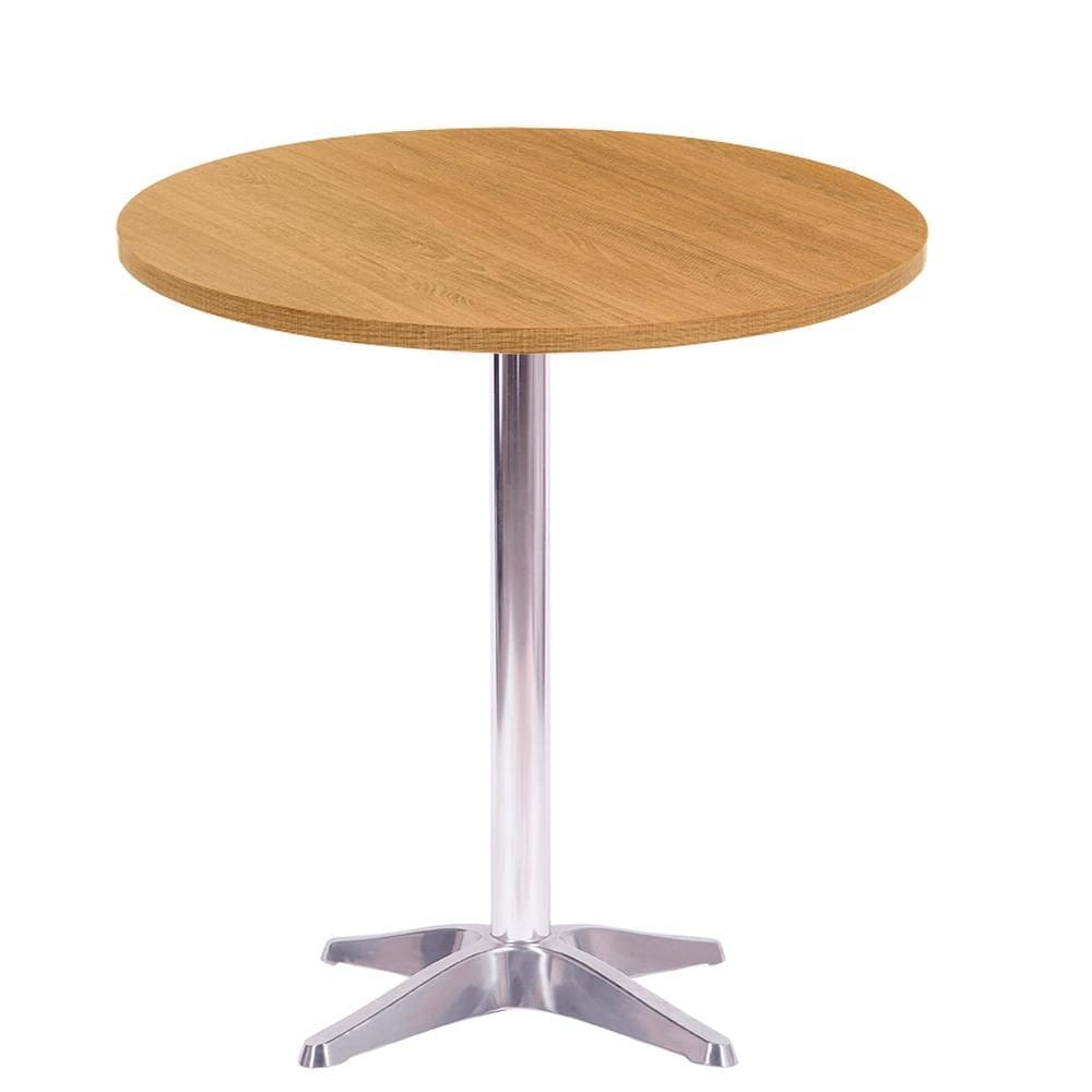 Mesa Delta em Alumínio 75 cm (Alt) Base em X Tampo MDP Redondo 60 cm (Larg) x 2,50 cm (Alt) Samba