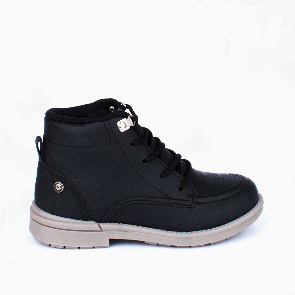 Bota Coturno Kidy Walk Cano Curto Cadarço Preto