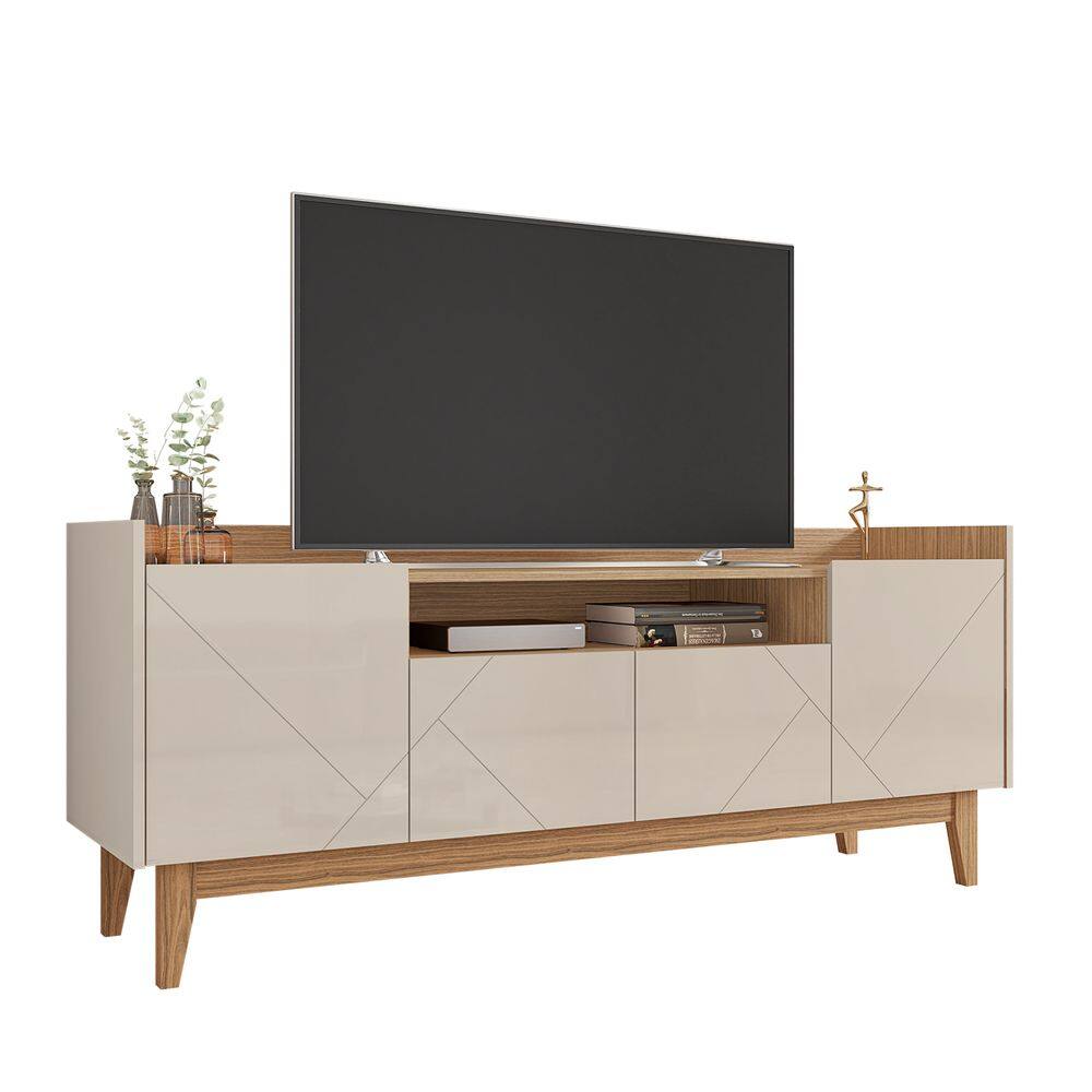 Rack Para TV Adria Off White com Noce - Moveis Casa D