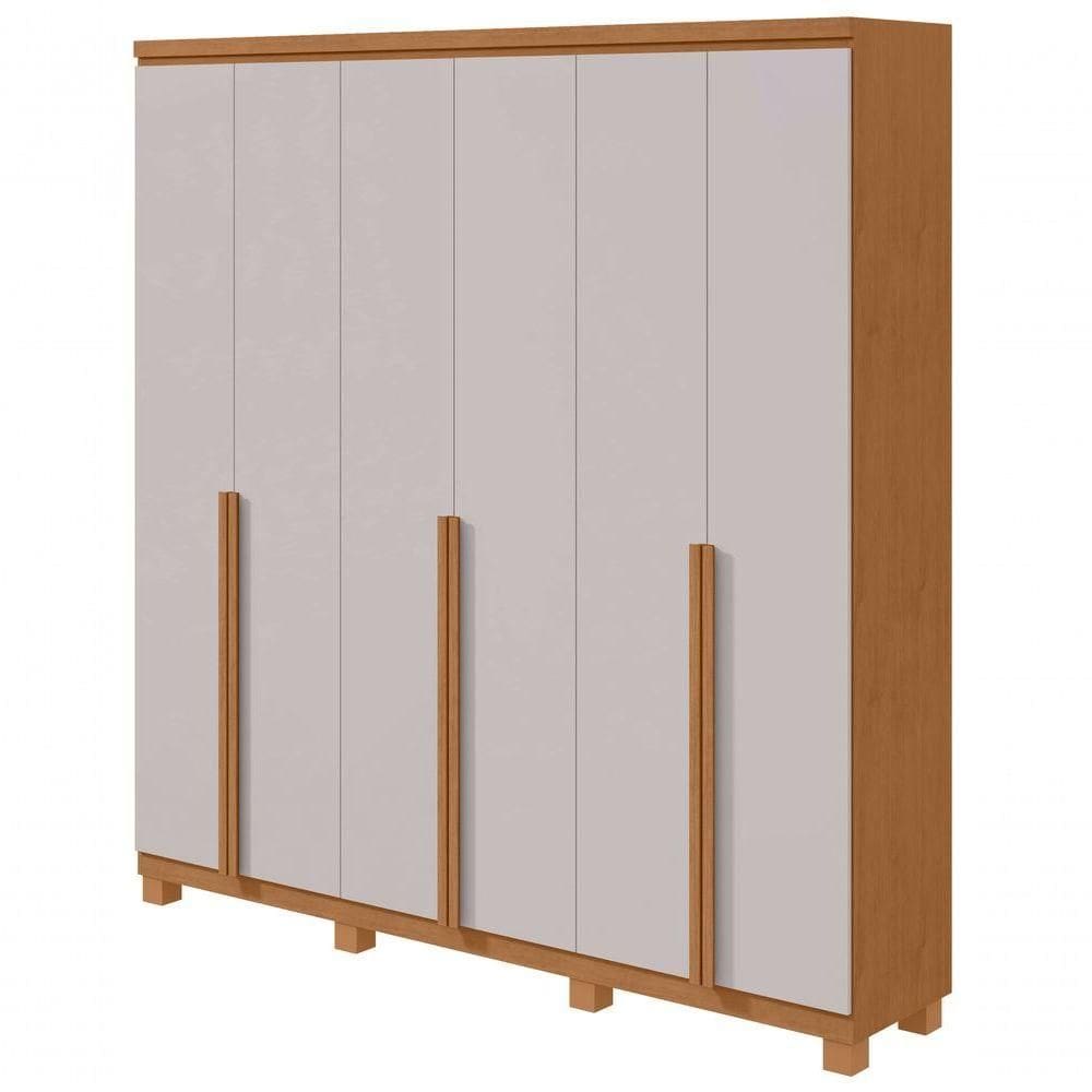 Guarda-roupas Casal Alonzo 6 Portas 4 Gavetas Sem Espelho 100% Mdf Com Pés - Lopas