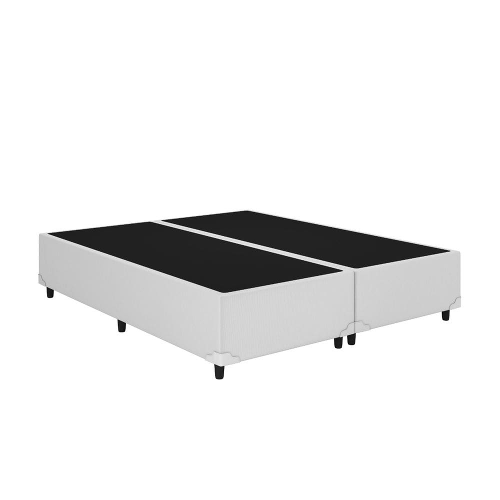 Base Box King Bipartido Corino Branco 192x203 Blindado