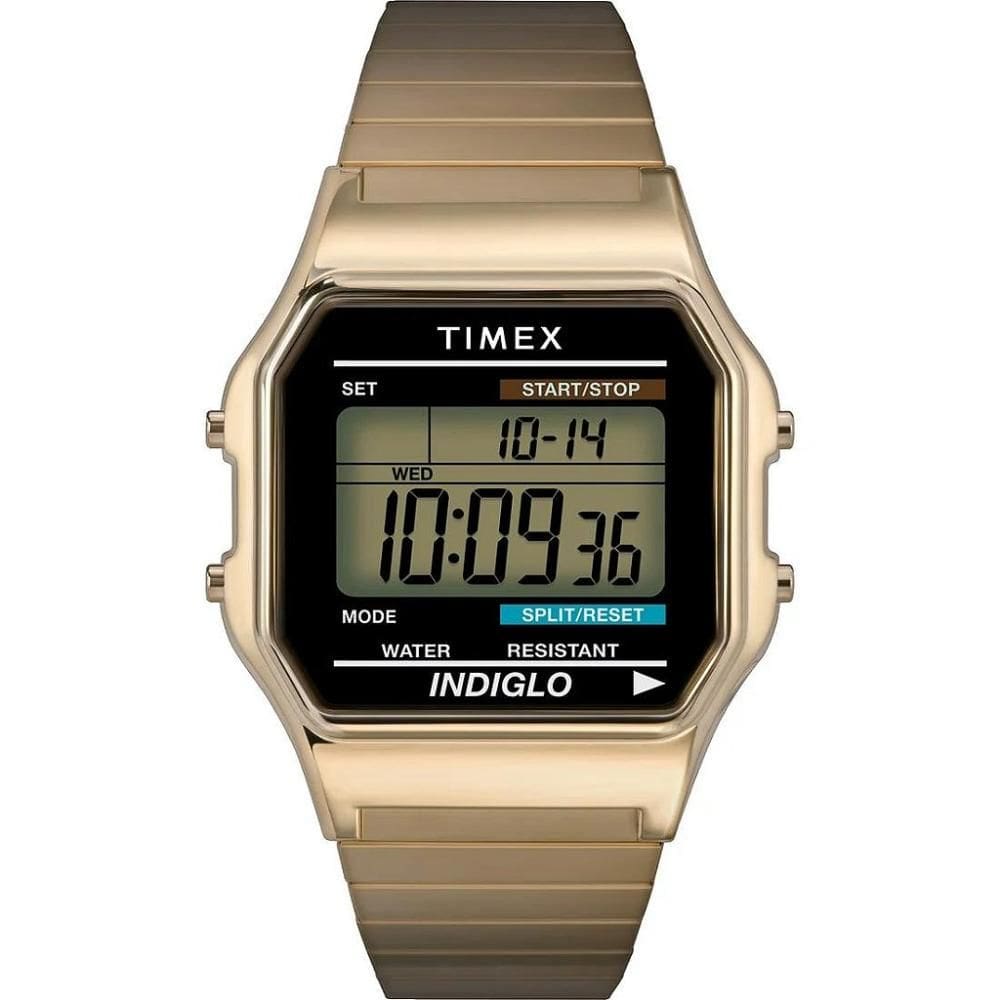 Relógio Timex Digital Quadrado Dourado T78677