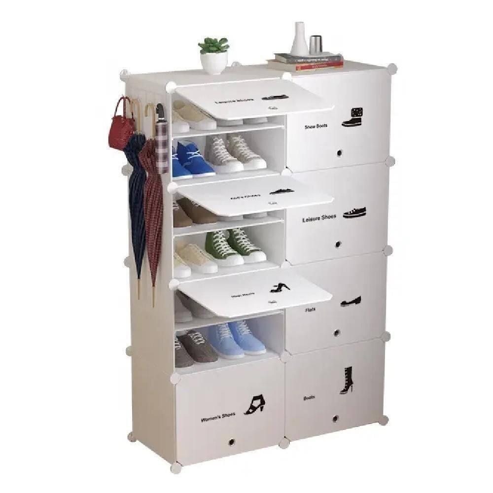Armário Organizador Brinquedos Grande Guarda-roupa Sapateira Modular Estante 8 Módulos Com Prateleiras