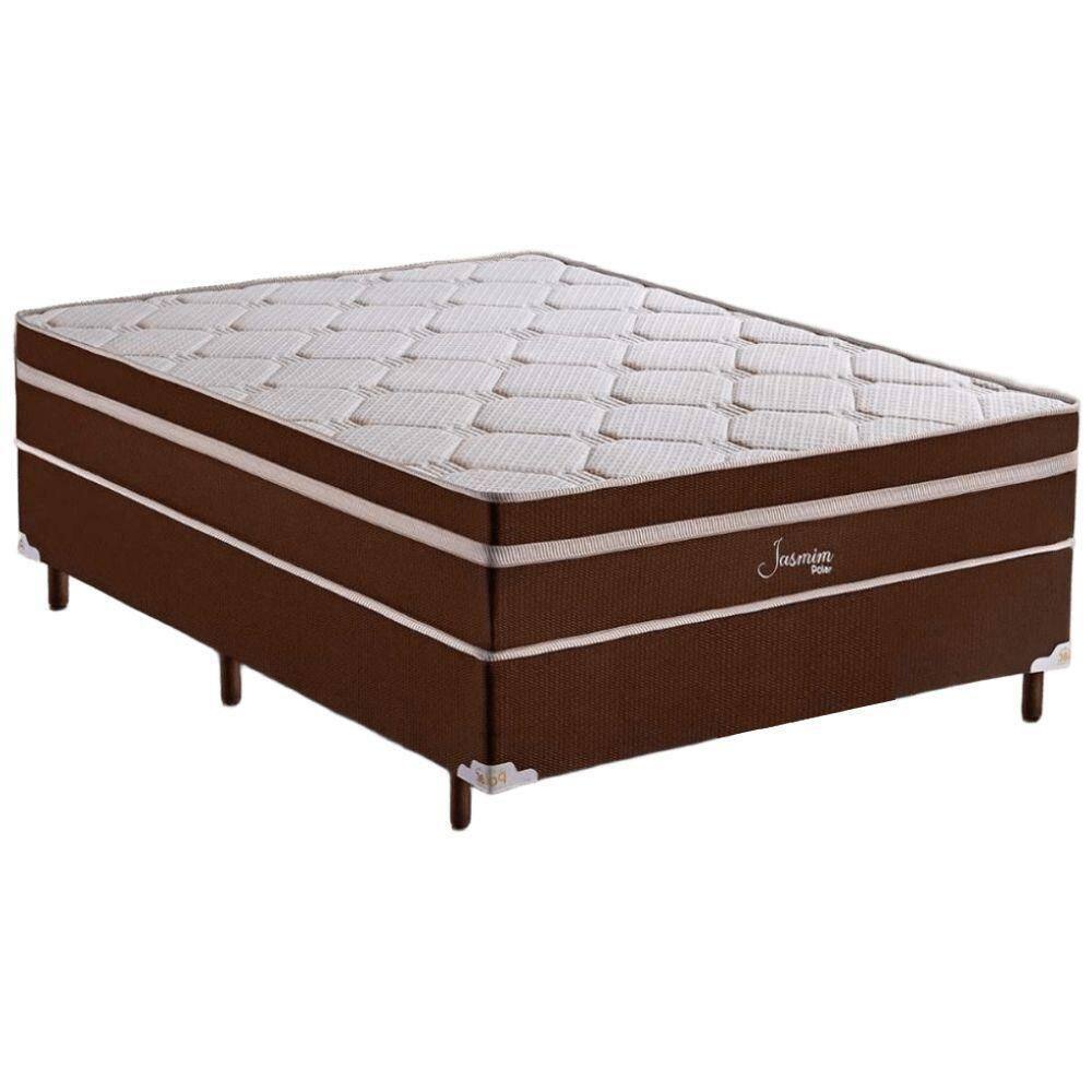 Conjunto Colchão Box Casal Molas Ensacadas Jasmim