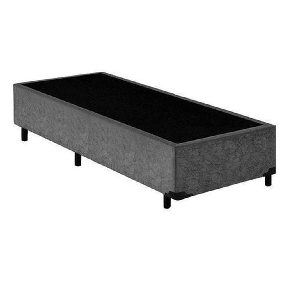 Cama Box Solteirão Suede King Design Cinza 96x203x40