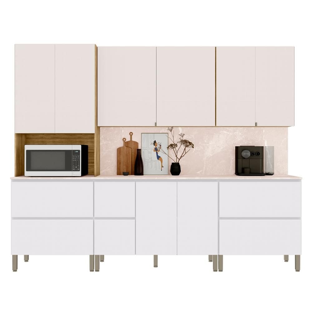 Conjunto de Armarios Modulados Art com 11 Portas e 4 Gavetas