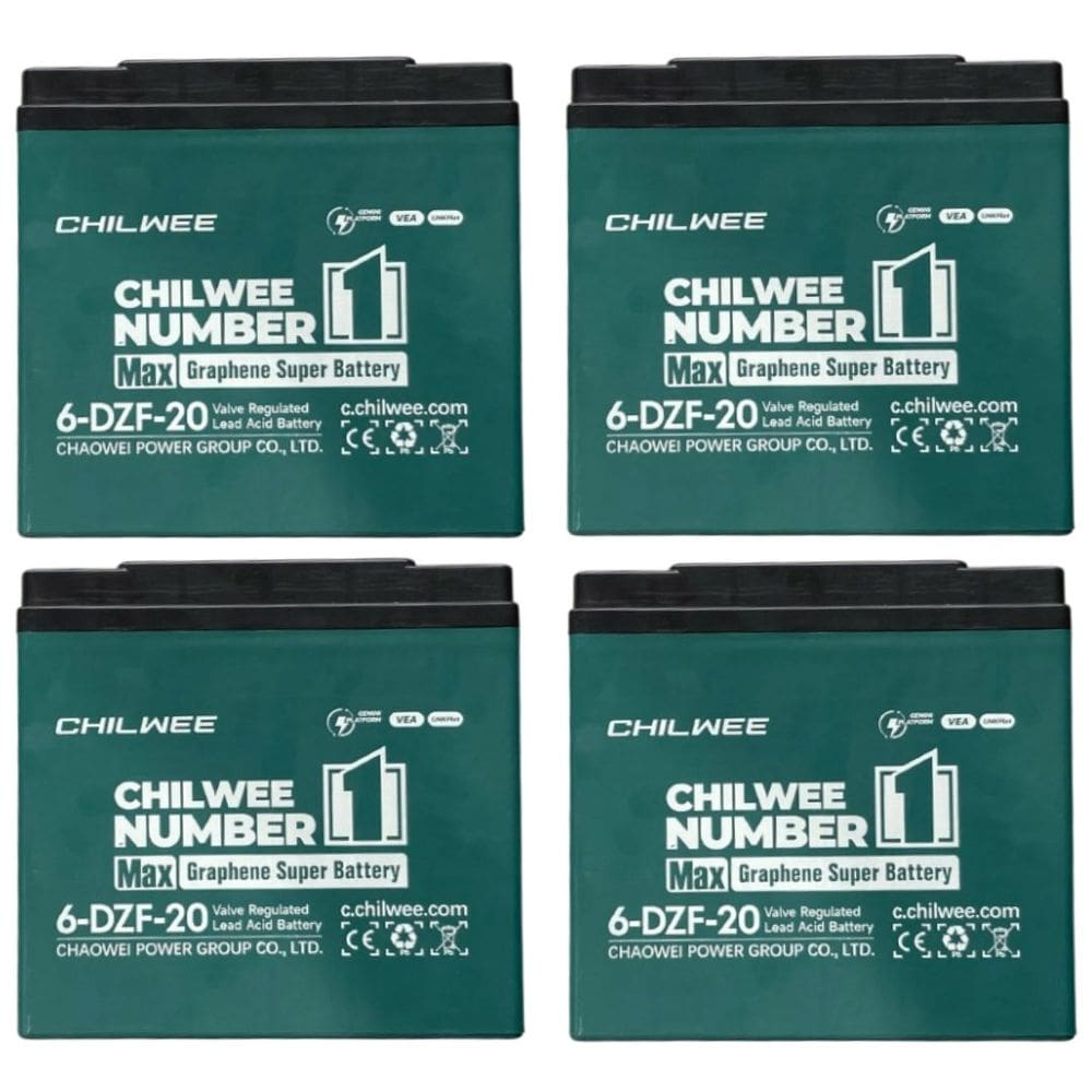 Bateria de Ciclo Profundo 12V 20Ah Kit com 4 Chilwee