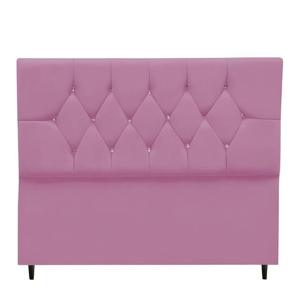 Cabeceira Estofada Cama Box Solteirão 100 Cm Suede Nina Cor:rosa