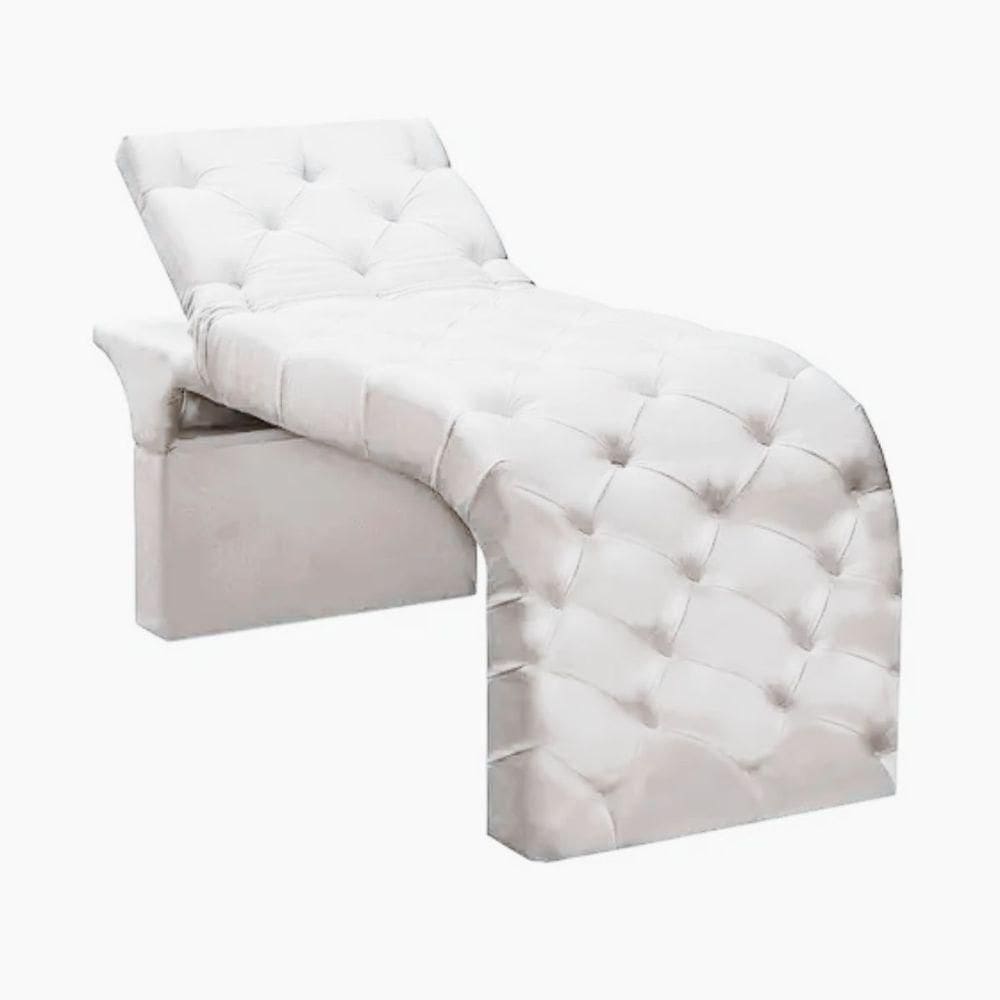 Maca Estofada Estética Cílios Regulável Spa Suede Larissa Cor:branco
