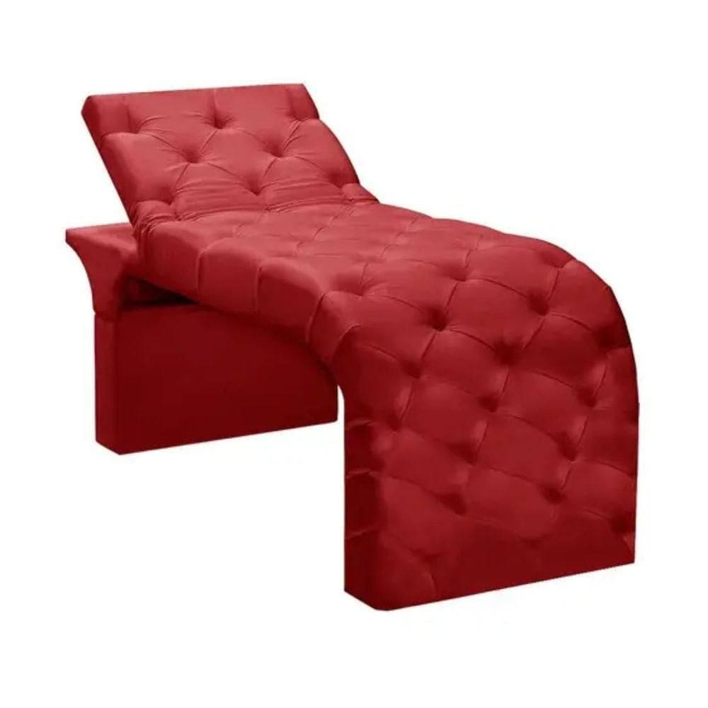 Maca Estofada Estética Cílios Regulável Spa Veludo Larissa Cor:vermelho