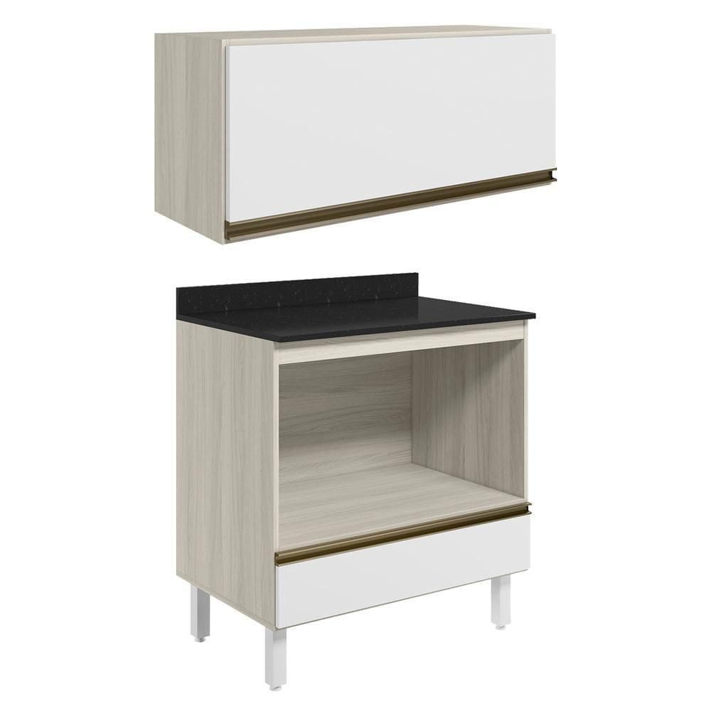 Armario Aereo Balcao Forno Mdf Kali Nicioli Bianco Toq Branco Uv