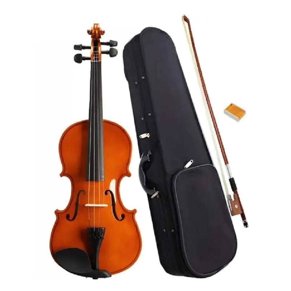 Violino 1/4 Acústico Luxo Completo – Maleta, Arco, Madeira, Breu, Cavalete – Para Violinista Iniciante, Infantil E Adult