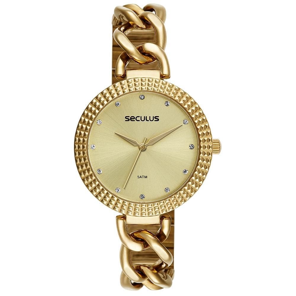 Relógio Feminino Seculus Correntes e Texturas 44257LPSVDB1