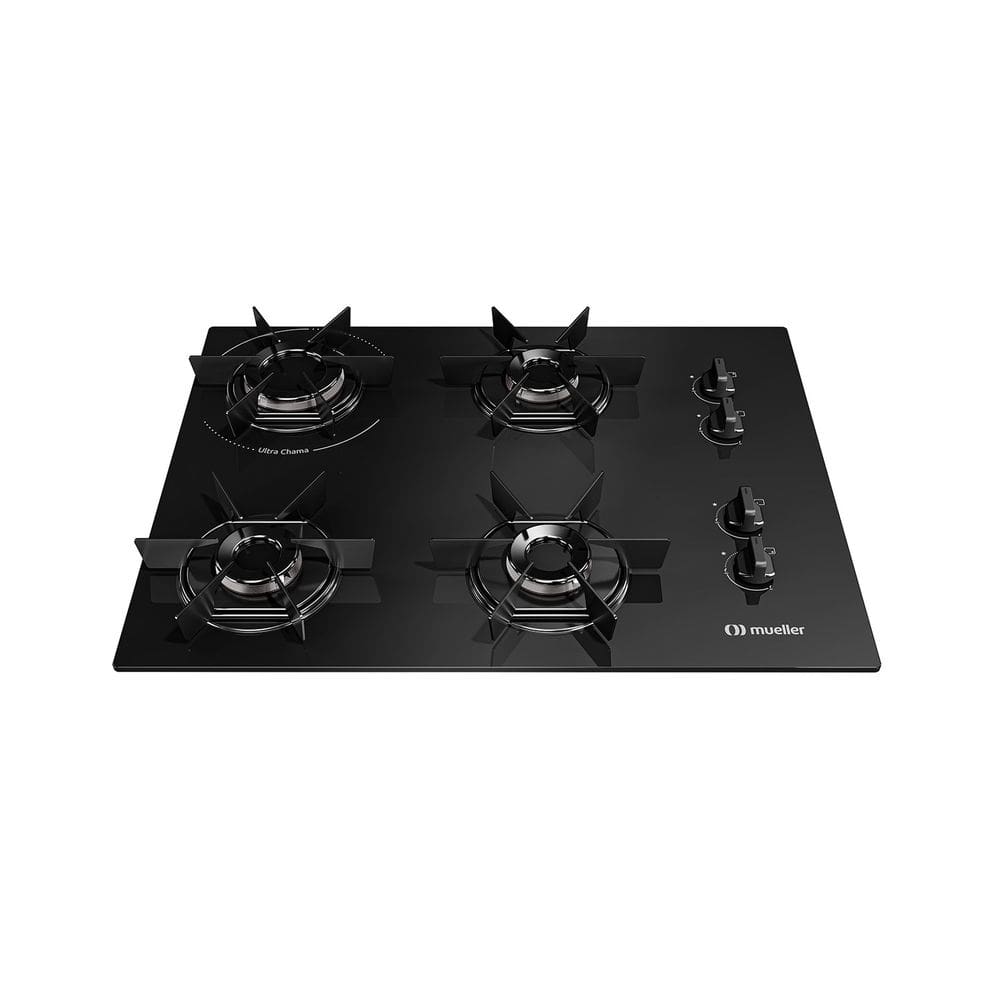 Cooktop Mueller 4 Bocas com Queimador Ultra Chama MCG4BB Bivolt