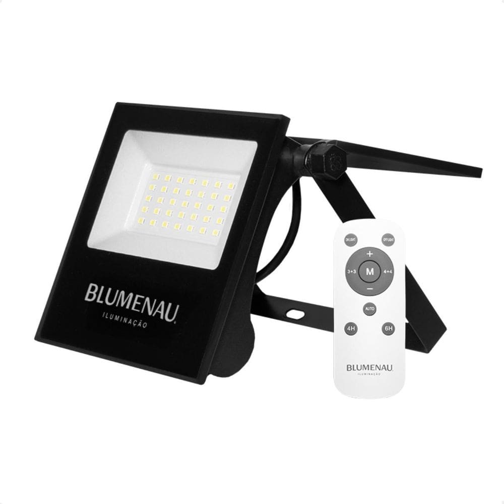 Refletor Solar Led Play 30W Ip65 6500K Pt Controle Remoto