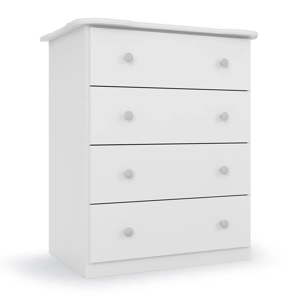 Cômoda Infantil New Baby 4 Gavetas Branco - Batrol Móveis