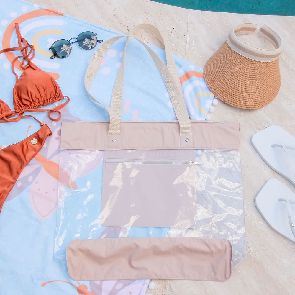 Bolsa de Praia Impermeável Transparente Praticidade e Estilo