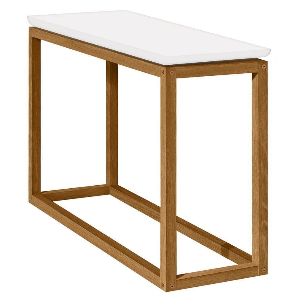 Mesa De Apoio Sala De Estar Supreme 90 Cm Branco Nature Tebar Branco Nature