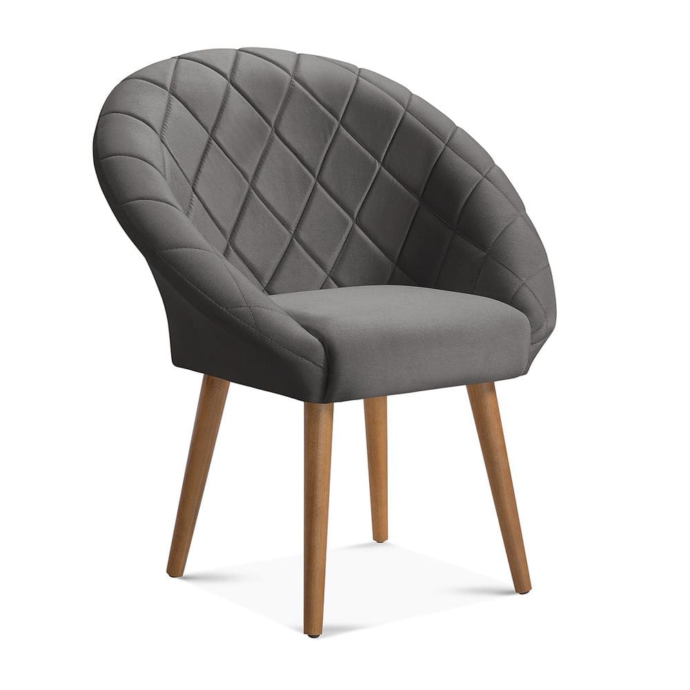 Poltrona Decorativa Emilia Cinza
