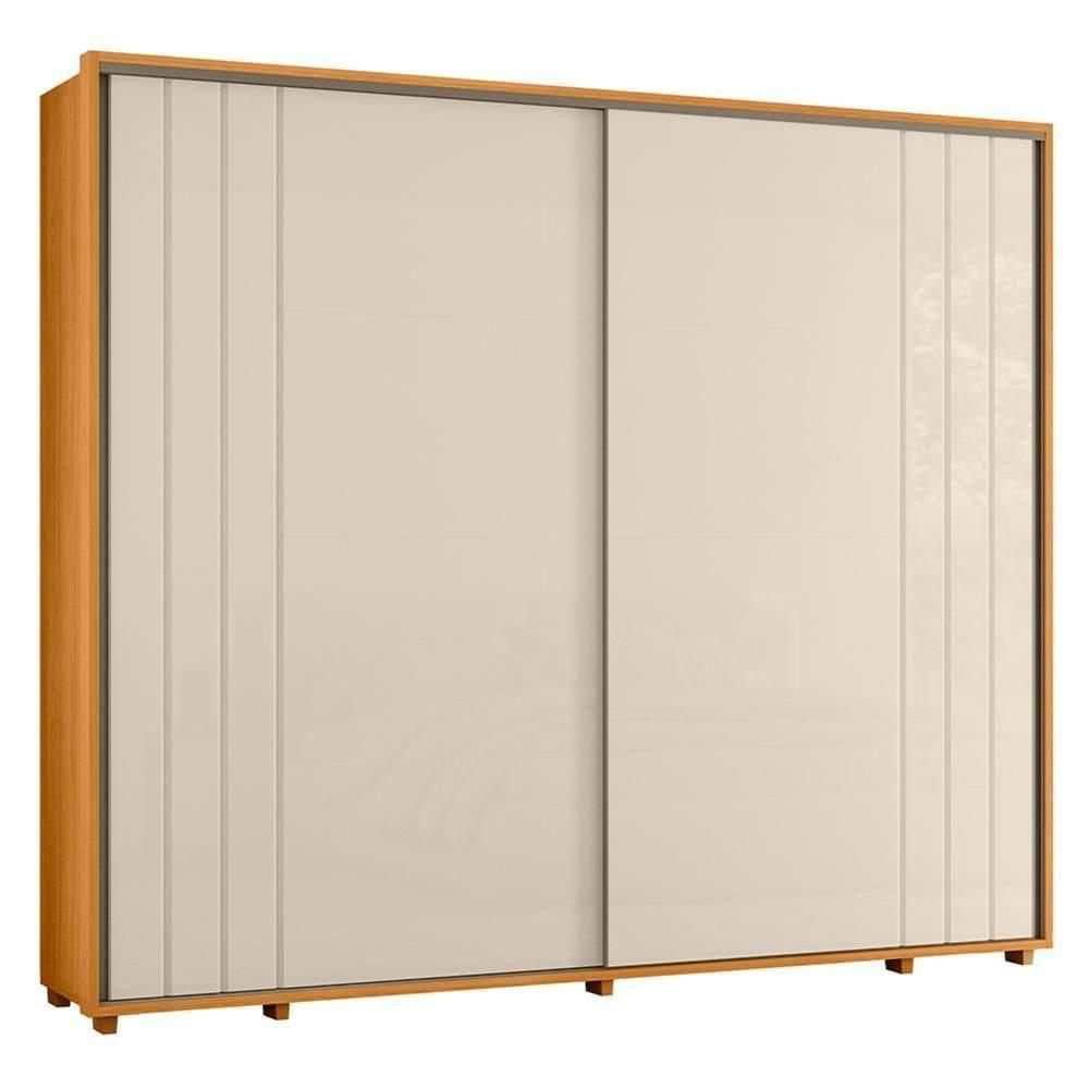 Guarda Roupa Casal Dalí Ripado 2 Portas Deslizantes Cinamomo-off White - Madetec Cinamomo-off White