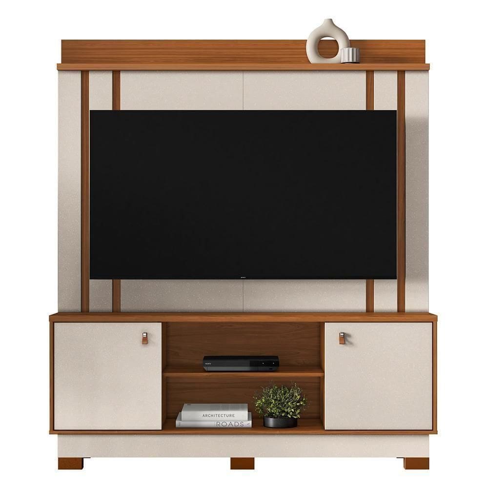 Estante Home Fremont 160cm Cinamomo Mel-pérola Metalizado Para Até 65? - Mobler Cinamomo Mel-pérola Metalizado