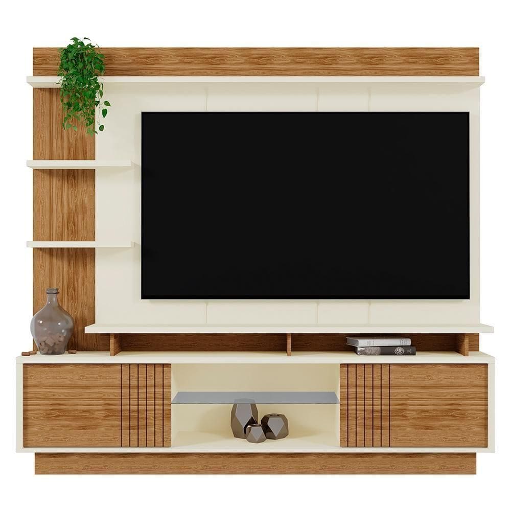 Estante Home Vinhedos 200cm Off White-amêndoa Para Até 65? - Mobler Off White-amêndoa