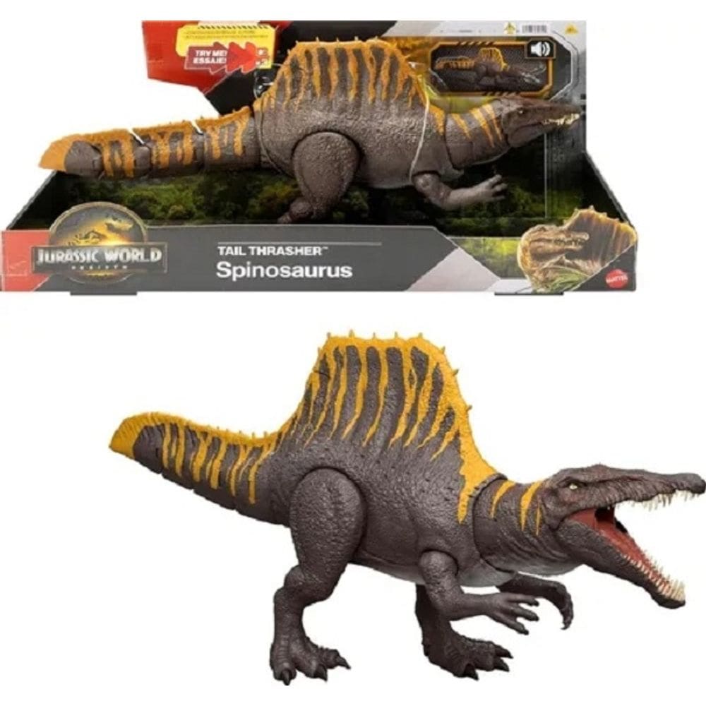 Jurassic World Rebirth – Spinosaurus Articulado 55cm C/Som – Botão Mordida - Mattel
