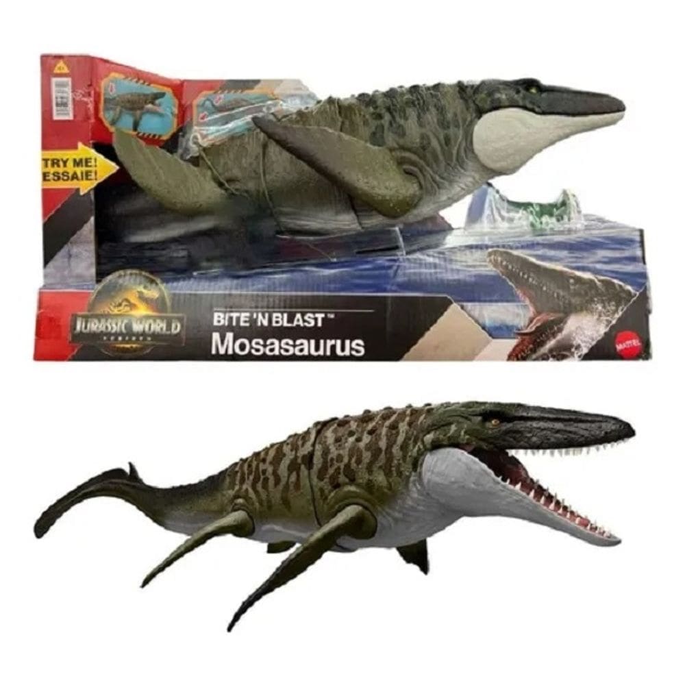 Jurassic World Rebirth – Mosasaurus Articulado 65 Cm – Com botão Mordida - Mattel