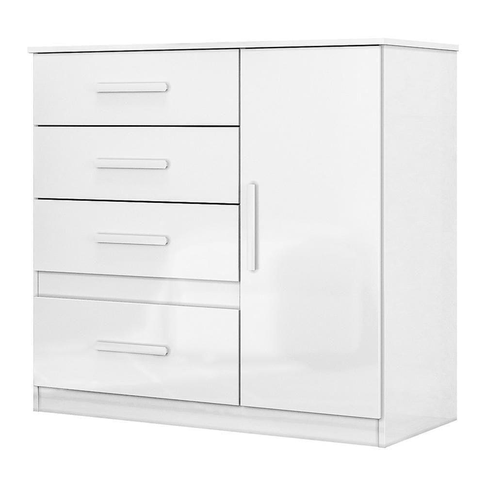 Cômoda Sapateira Vênus 1 Porta E 4 Gavetas Branco - Moval Branco