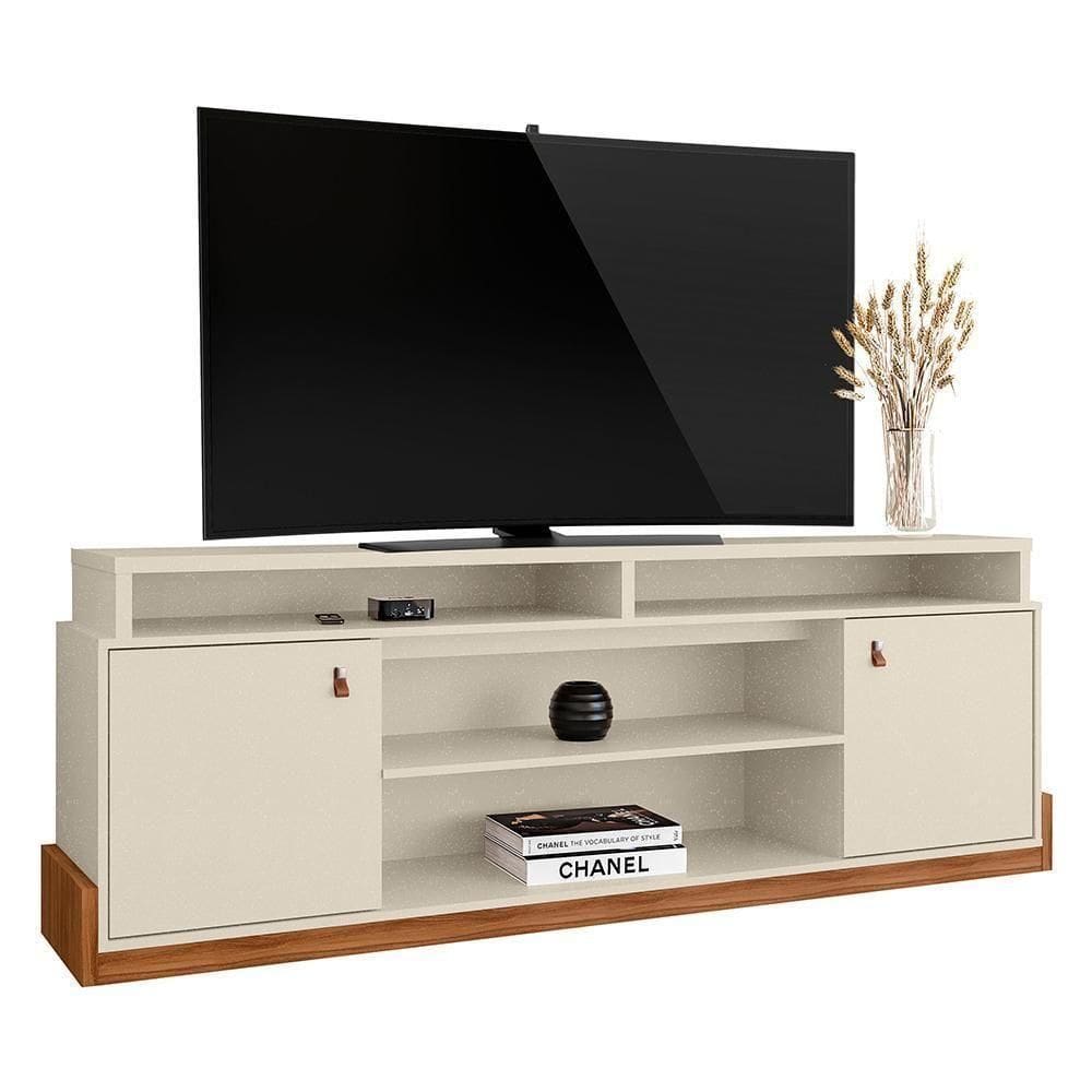 Rack Bancada Montana 188cm Pérola Metalizado-cinamomo Mel Para Até 75? - Mobler Pérola Metalizado-cinamomo Mel