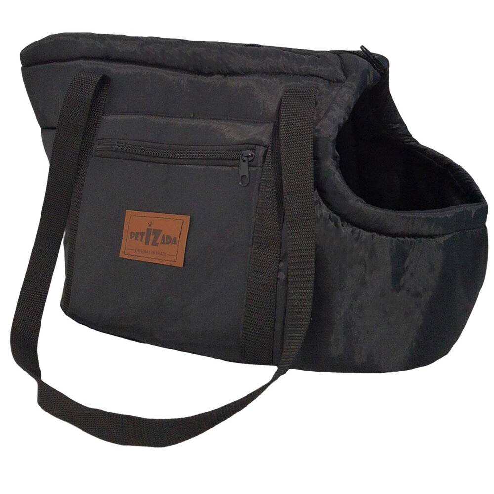 Bolsa Mochila Transporte Pet Cães e Gatos Preto Tamanho M