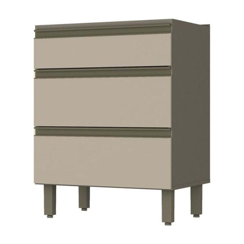Balcão 3 Gavetas 60cm Connect Duna-cristal - Móveis Henn Duna-cristal