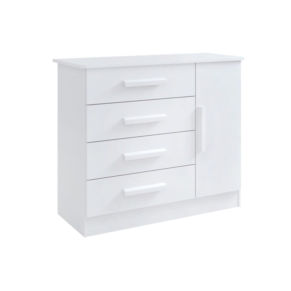 Cômoda Firenze 4 Gavetas 1 Porta Branco - D`Doro
