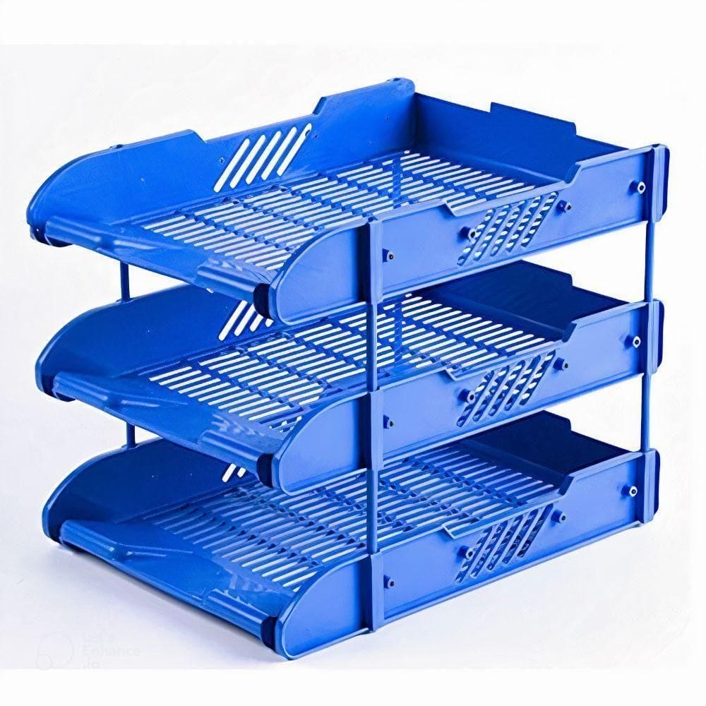 Organizador De Escritório Triplo, Mesa Com Porta Documentos, 3 Bandejas Para Arquivos, Suporte Para Revistas, Caixa De C