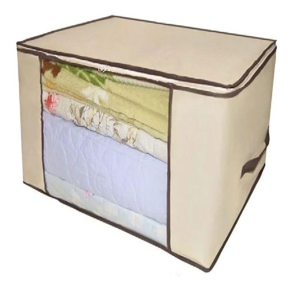 Caixa Organizadora ível Com Zíper Multiuso Compacta e Dobrável Ideal Para Guarda-roupas Closets e Armários Perfe