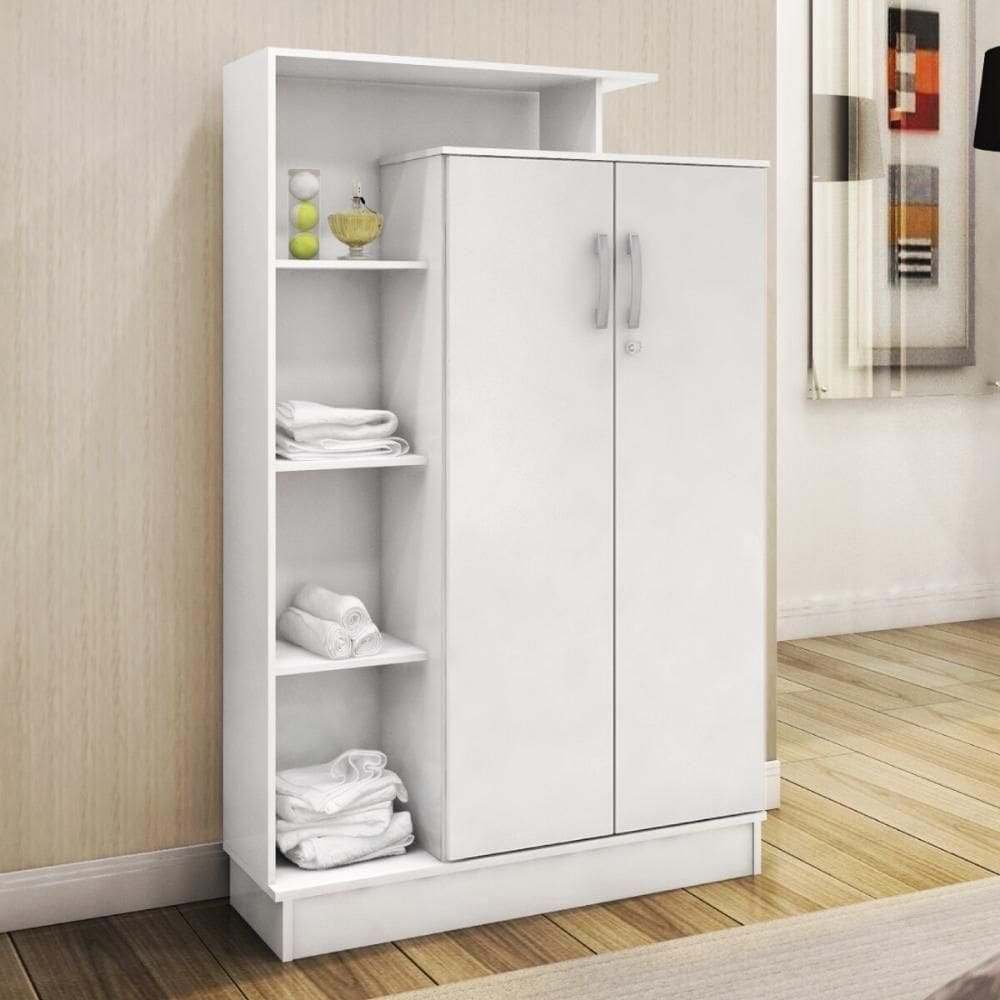 Sapateira Multiuso 2 Portas Com Chave 91cm Multimóveis Cr35293 Branco