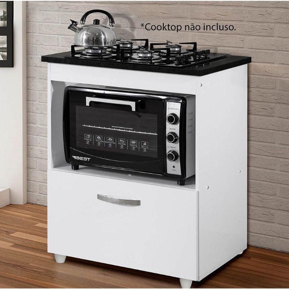 Balcão Para Cooktop Salvia Kaiki Móveis - Branco