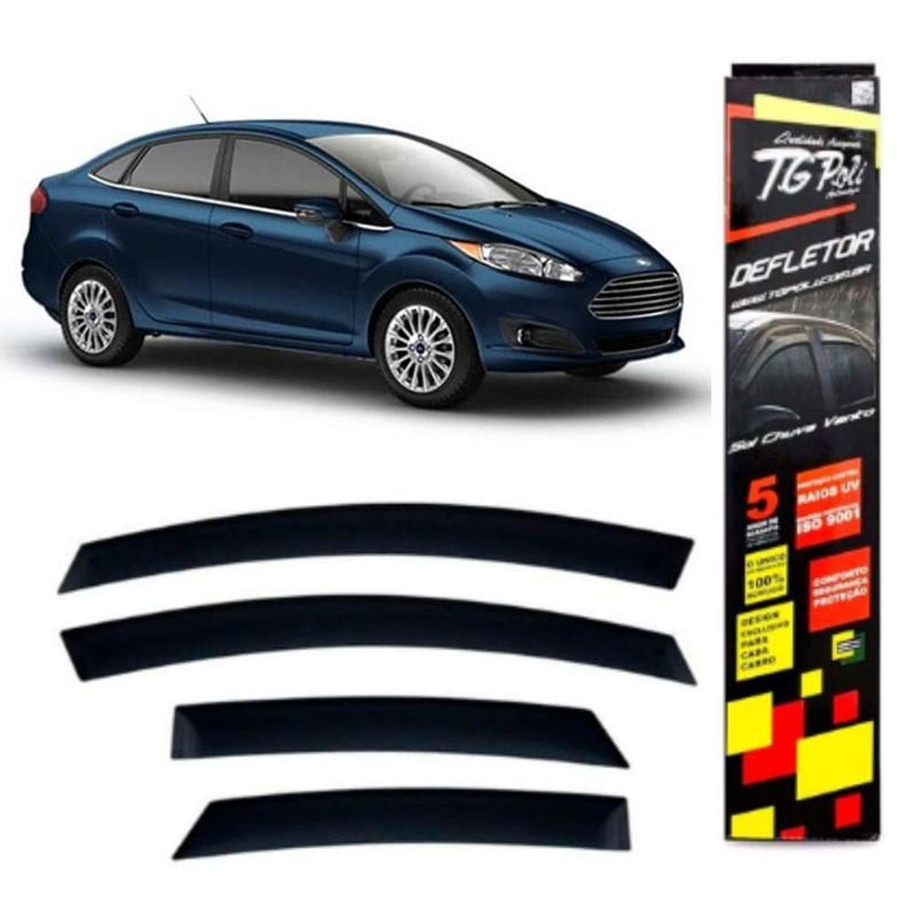 Calha De Chuva Ford New Fiesta Sedan 2011 Até 2018 Acrílica