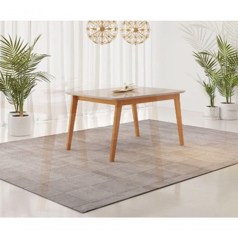 Mesa De Jantar Elegance Jcm Movelaria Cinamomo/off 1,80 M