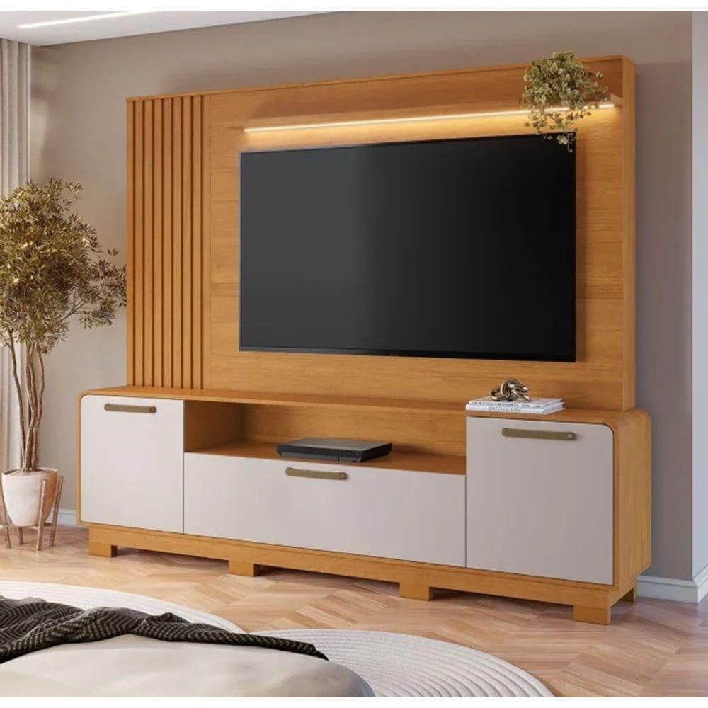 Home Apego Para Até 65” Jcm Móveis - Cinamomo/off