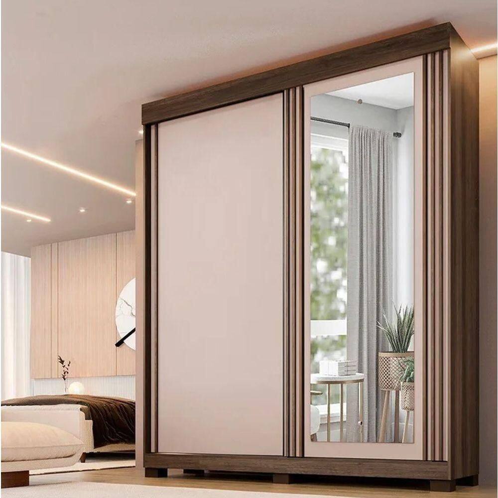Guarda Roupa Mônaco mdf 2 Portas Imbuia/off - Benetil